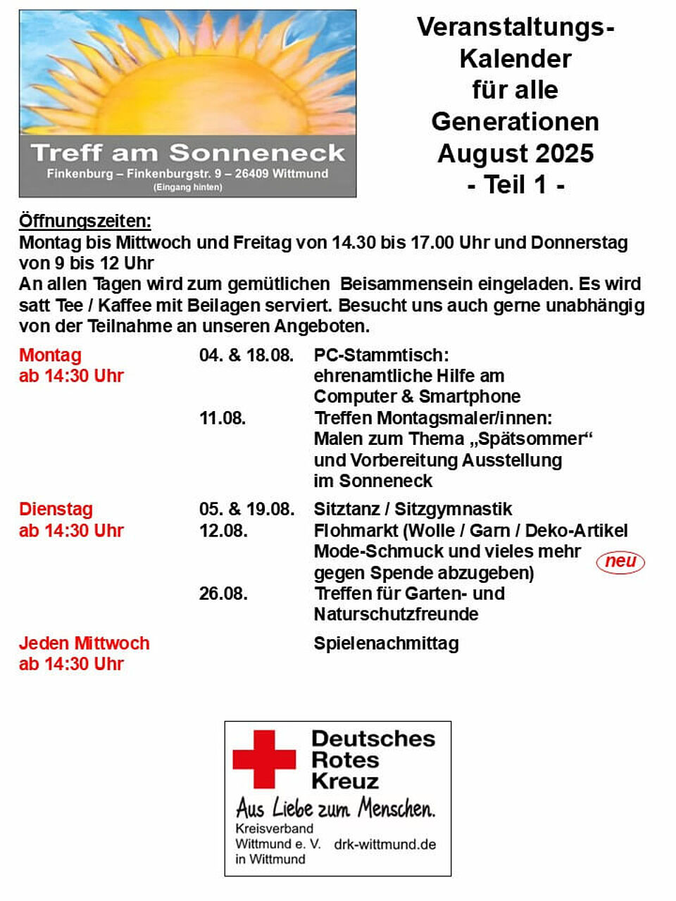 Veranstaltungen in Wittmund August 2025