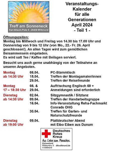 Veranstaltungskalender April 2024 I