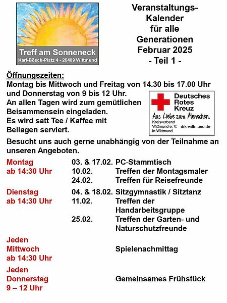Veranstaltungskalender Februar 2025
