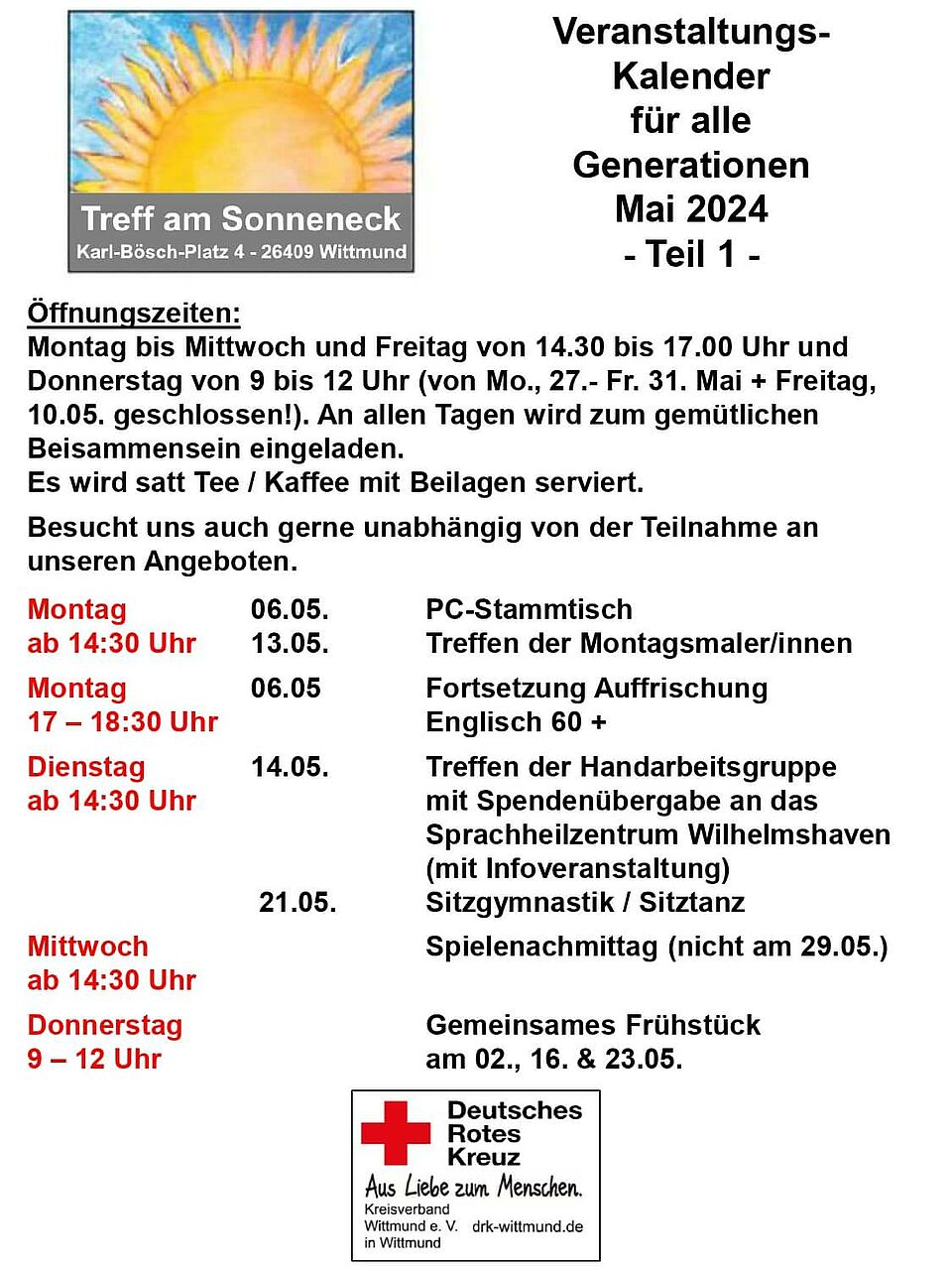 Veranstaltungskalender Mai 2024