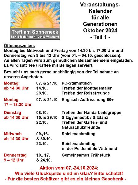 Veranstaltungskalender October 2024 Wittmund 1
